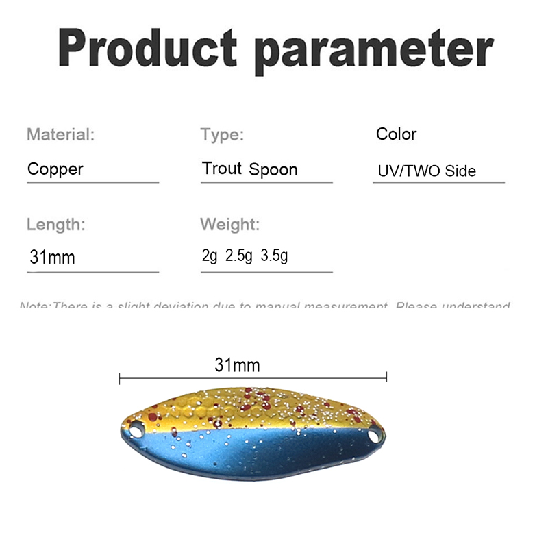 Isca de Metal TROUT Spoon 2g 2 - Fishing Lure Spoon avaliação e preço
