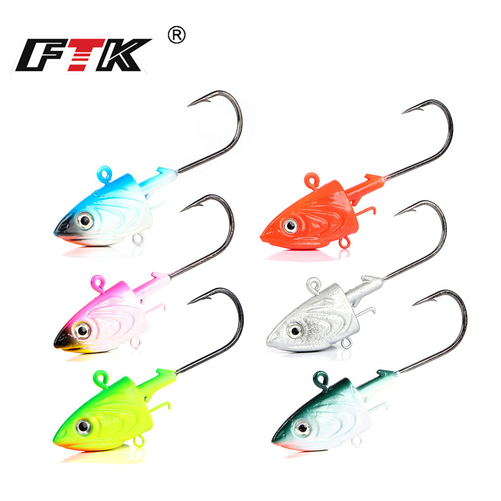 Ftk 2 pçs gabarito cabeça ganc - Fishing Lure Soft Plastic avaliação e preço