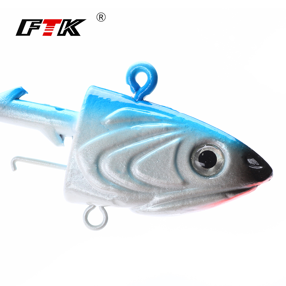 Ftk 2 pçs gabarito cabeça ganc - Fishing Lure Soft Plastic avaliação e preço